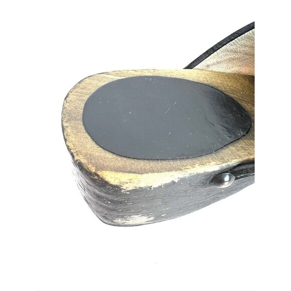 Chanel Wood Clogs Suede Black Size 37 - Picture 8 of 9